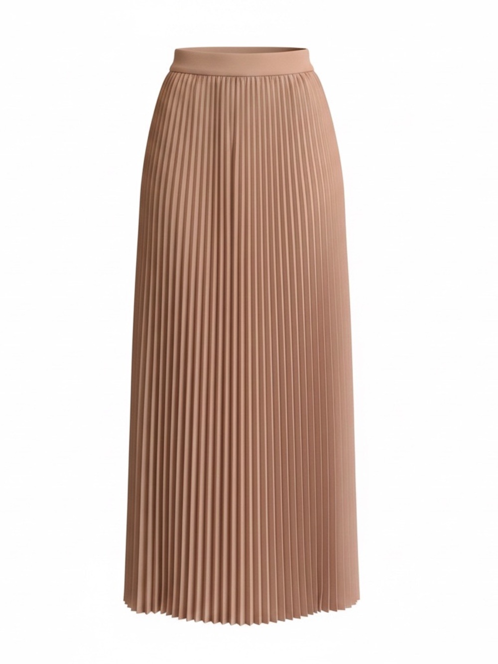 Pleated Maxi Skirt in Light Brown